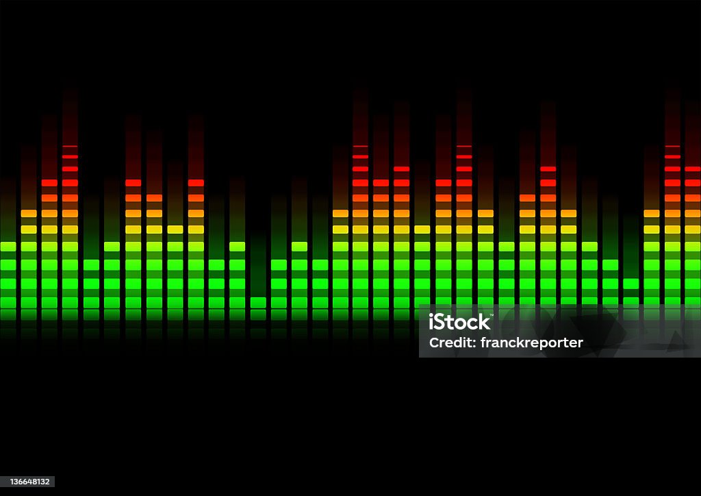 Equalizzatore musica offuscata in sfondo nero - Illustrazione stock royalty-free di Rumore