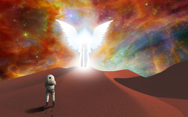 istock Meeting with the angel 1366481348