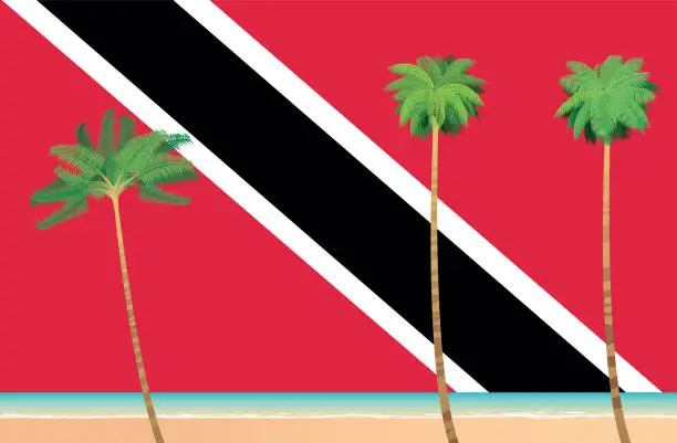 Vector illustration of Trinidad and Tobago flag