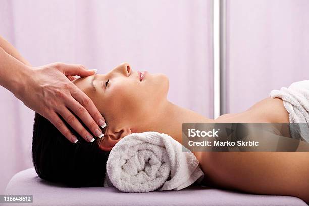 Head Massage In Spa Center Stock Photo - Download Image Now - Adult, Adults Only, Alternative Therapy