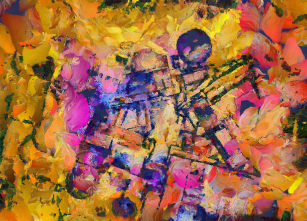 Colorful Abstract Painting. 3D rendering