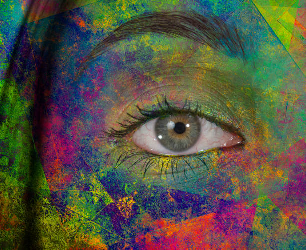 istock Girls eye with paint 1366486409
