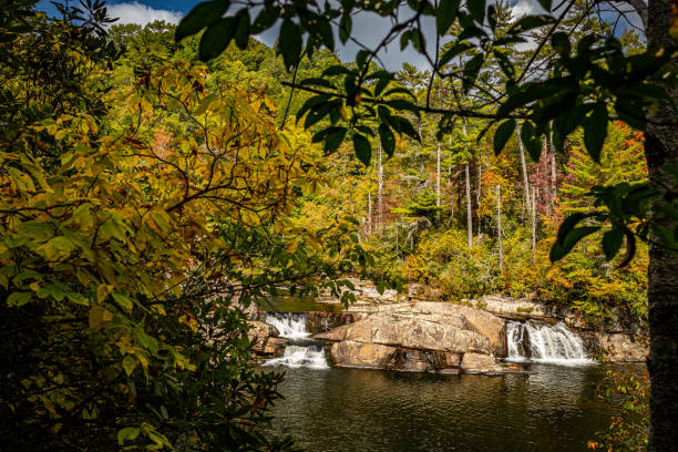 parque estatal linville falls carolina del norte - grandfather mountain fotografías e imágenes de stock