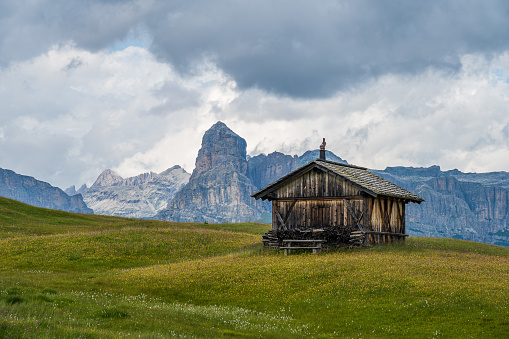 The plateau of Pralongia in the heart of Dolomites, between Corvara and San Cassiano