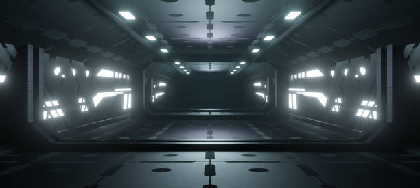 istock Empty Futuristic CryptoSpace Interior Crypto World Dim Lighting with Light Slate Gray Colors Digital Platform Background Wallpaper Concept Of The Future For Web Banners Or Headers 3D Illustration 1366490726