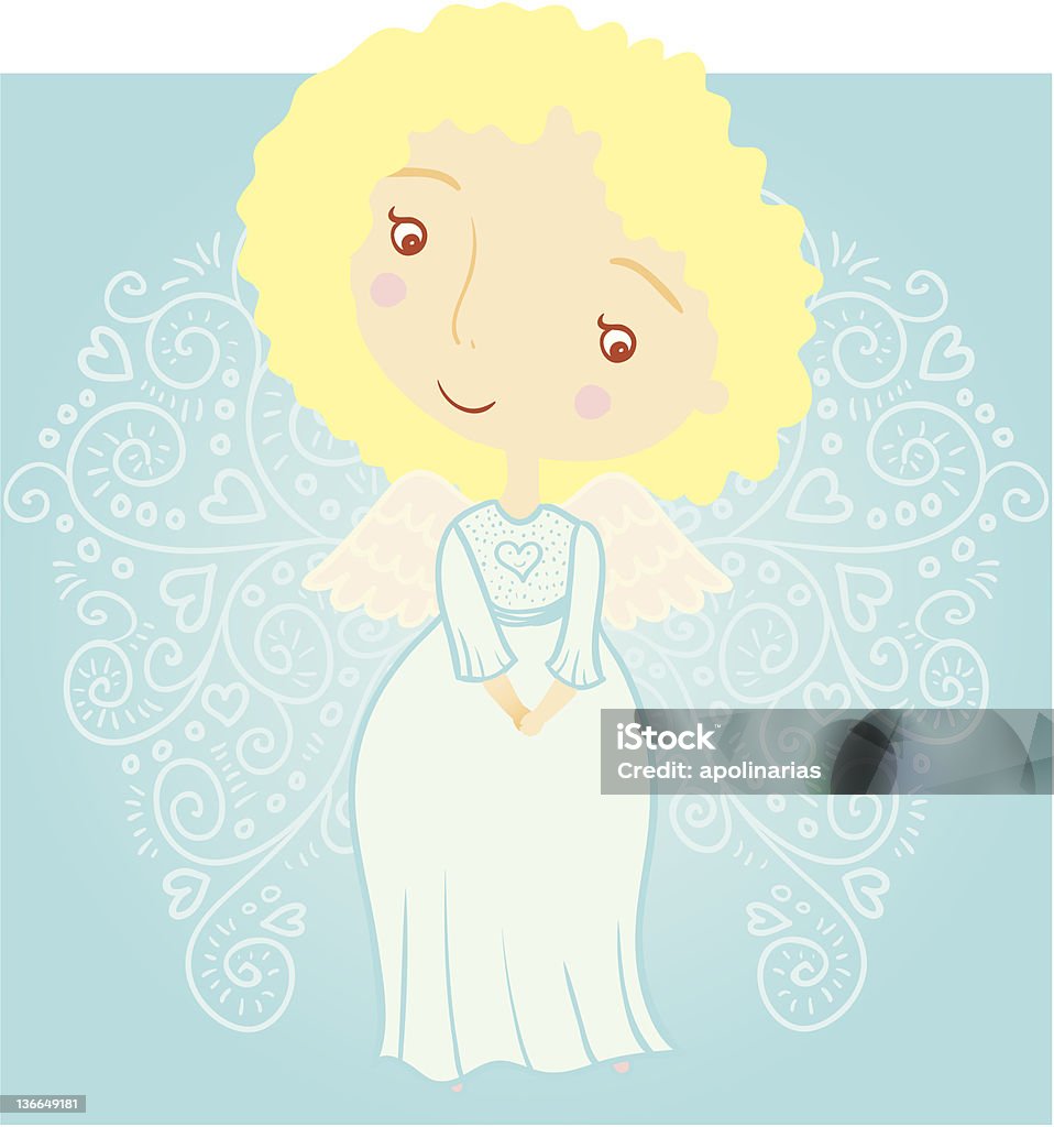 Angel girl Angel girl on a background pattern. Angel stock vector