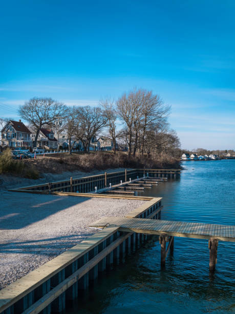istock Empty pier and  boat dock in the coastal village 1366495762