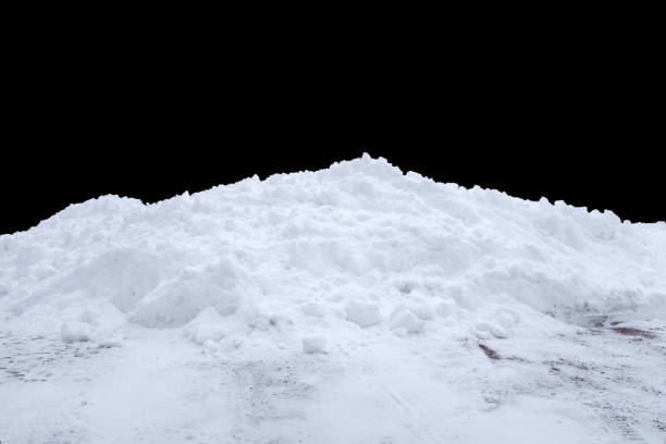 istock snow isolated on a black background. winter design element 1366496911