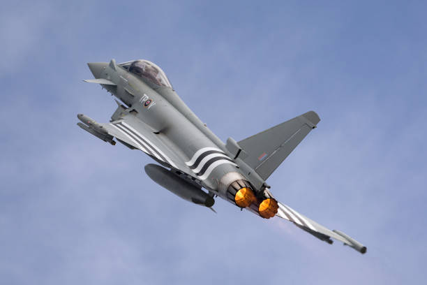 17 September 2020. Kinloss Airport, Moray, Scotland, UK. This is a RAF Typhoon Jet at Kinloss Airfield in Moray, Scotland.