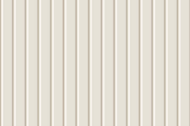 White vertical plastic, metal or wooden seamless siding texture Seamless vertical siding texture. White plastic, metal or wooden pattern of building cladding. Abstract vector pattern with texture. Horizontal wall decor for warehouse facade. Vinyl floor backhround roof cladding stock illustrations