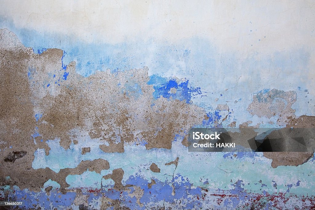 Sporco muro blu - Foto stock royalty-free di Antico - Condizione