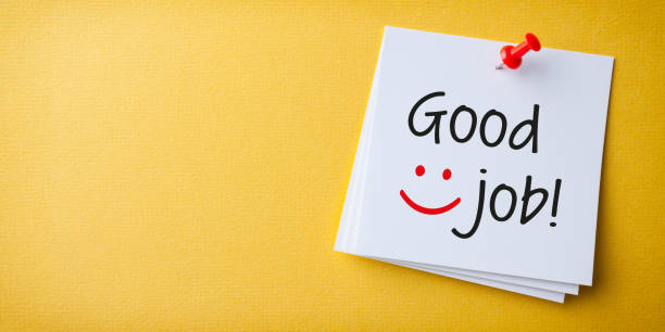 istock White Sticky Note With Good Job And Red Push Pin On Yellow Background 1366508162