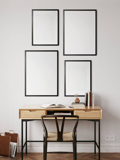 istock Eco Friendly interior style.  living room. Frame mockup. Poster mockup. 3d rendering, 3d illustration 1366509070