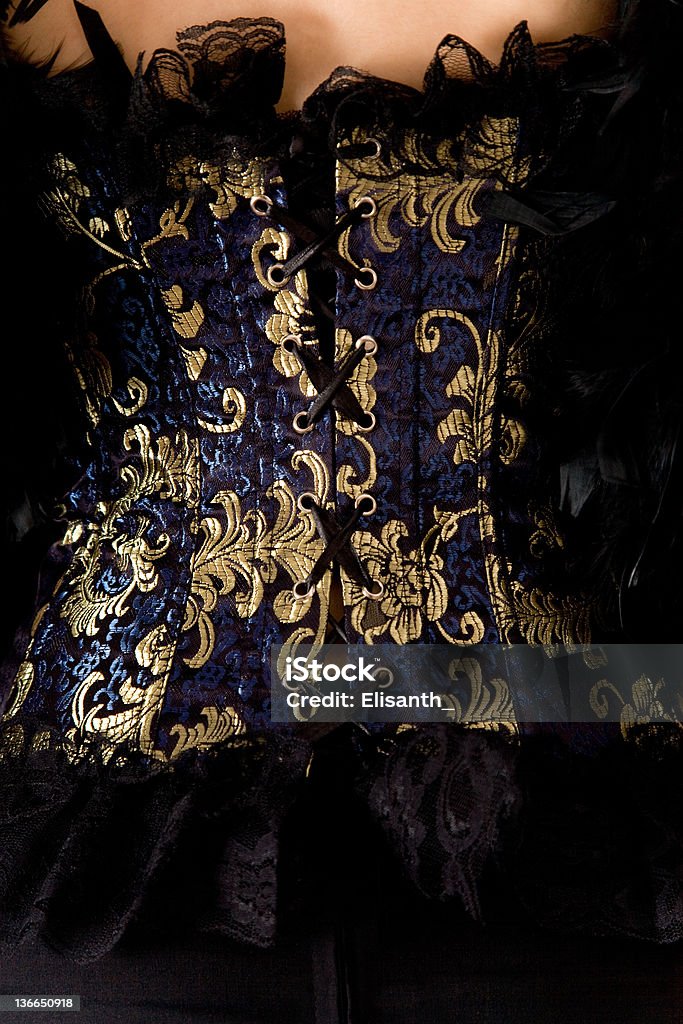 Close-up di blu Corsetto - Foto stock royalty-free di Adulto