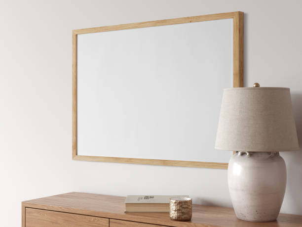 istock Eco Friendly interior style. living room. Frame mockup. Poster mockup. 3d rendering, 3d illustration 1366511884