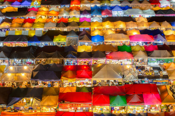 istock Train Night Market Ratchada in Bangkok, Thailand 1366513663