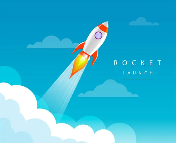 Vector illustration of business launch