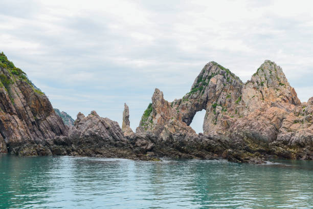 Strange rock formations and sunrise in Hongdo, Sinan