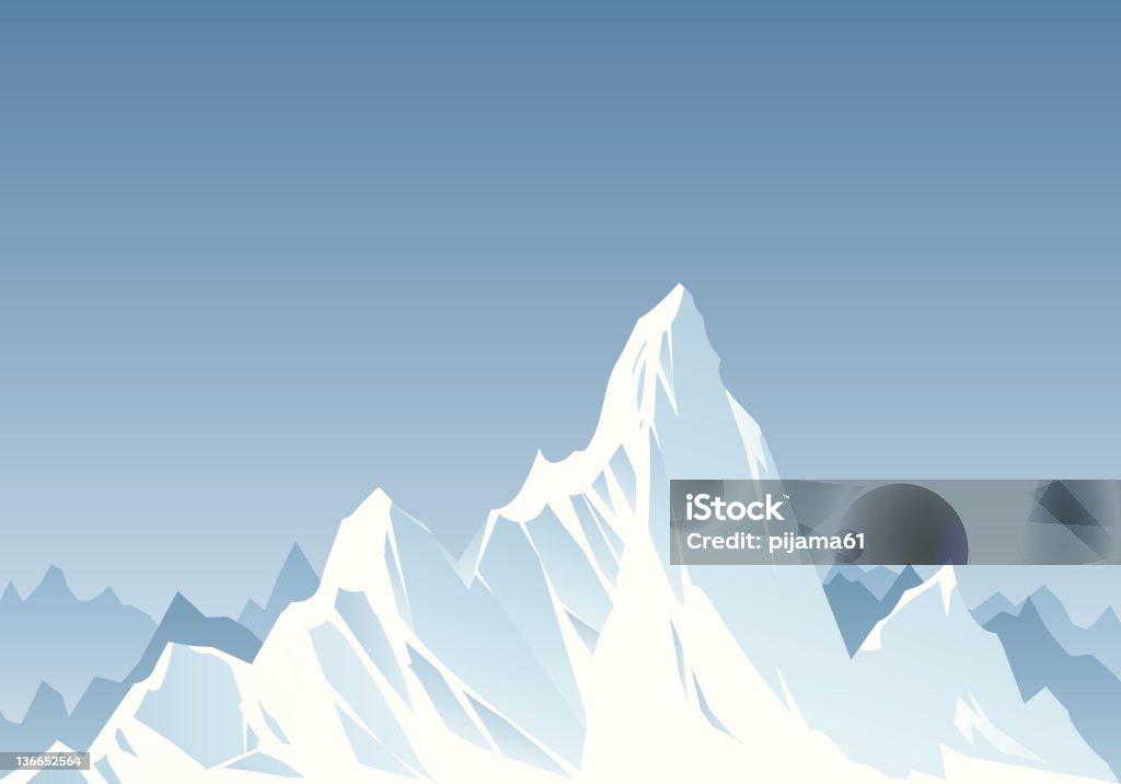 山 - 冠雪のロイヤリティフリーベクトルアート