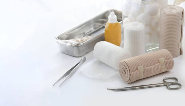 istock Bandage and first aid kit on white background. 1366528949