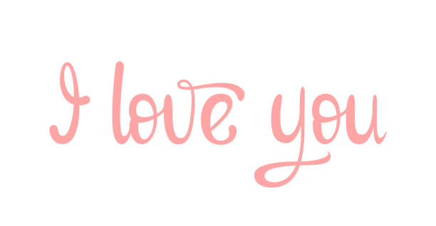 I love you I love you. Pink lettering on a white background. i love you stock illustrations