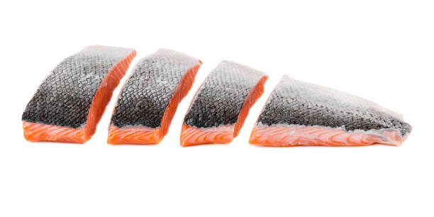 istock Fresh uncooked red fish fillet slices. 1366536336