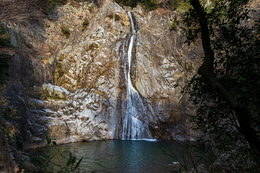 On-taki, the largest waterfall in Nunobiki ravine, Kobe, Japan