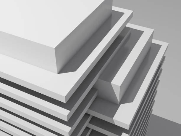 istock Model of a modern building exterior, 3d render 1366537074