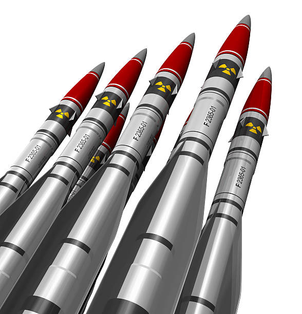 Nuclear missiles Group of heavy nuclear missiles isolated on white background. See also: anti aircraft photos stock pictures, royalty-free photos & images
