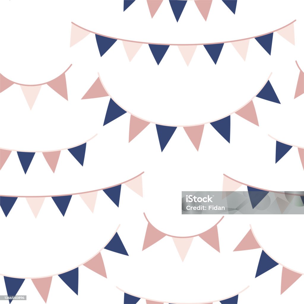 Banner Flag Pattern Color Seamless Vector Party Flags Pattern Celebration Banner Background For ...