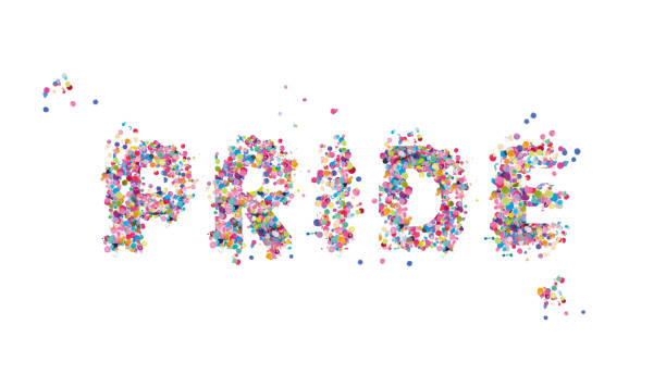 istock Pride  text - confetti lettering label art poster colorful rainbow 1366541900