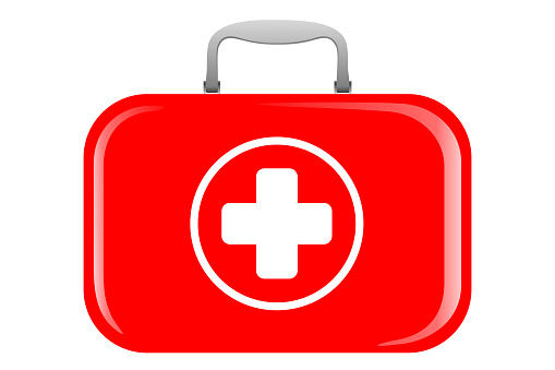 first aid kit on white background. Vector illustration