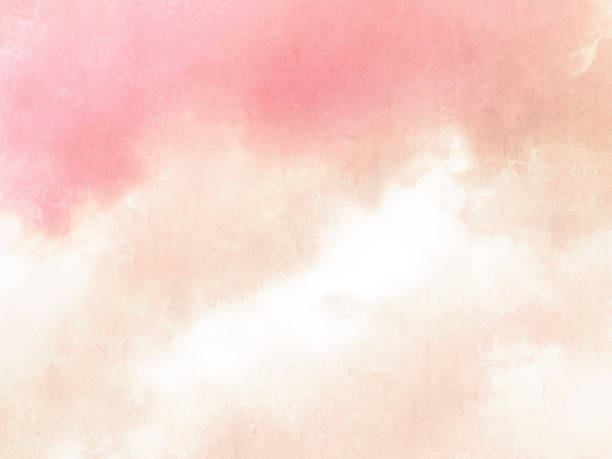 istock Subtle watercolor background - romantic abstract sky with pastel pink beige color gradient 1366545696