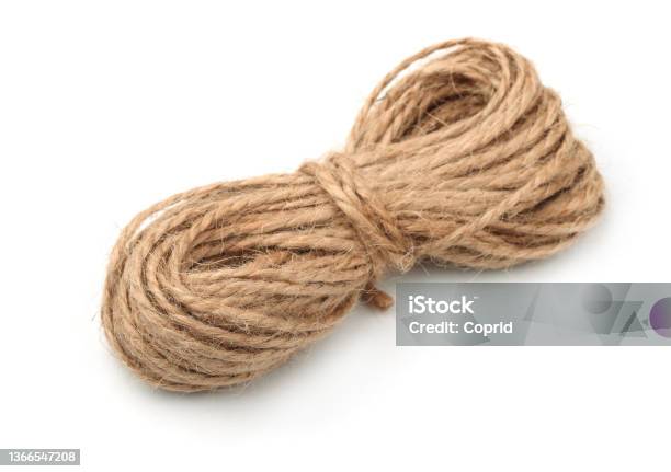 Skein Of Jute Twine Stock Photo - Download Image Now - Ball Of Wool, Linen, Fiber