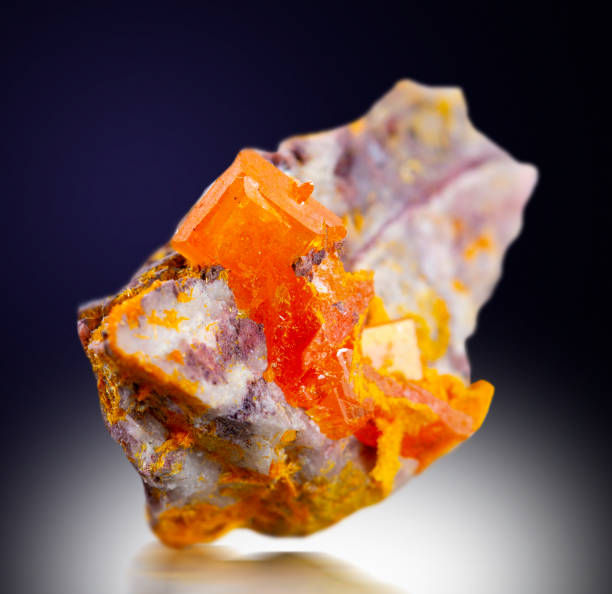 istock wulfenite mineral specimen stone rock geology gem crystal 1366553882