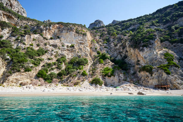 istock Turquoise beach on Corfu island 1366555565