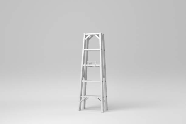 Ladder isolated on white background. minimal concept. monochrome. 3D render.