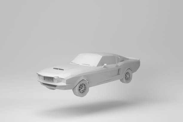 istock Car Isolated on white background. polygon minimal concept. monochrome. 3D render. 1366558707