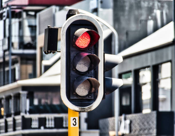 istock Red traffic light in the city 1366560130