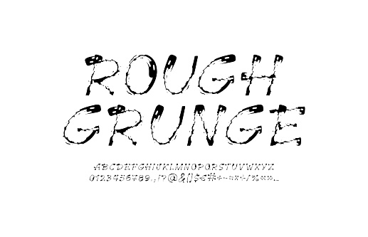 Cursive Rough Script Font Rough Brush Handwritten Font Script Alphabet Calligraphy Cursive ...
