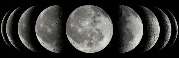 istock Earth Facing side of the Moon Phases 1366561219