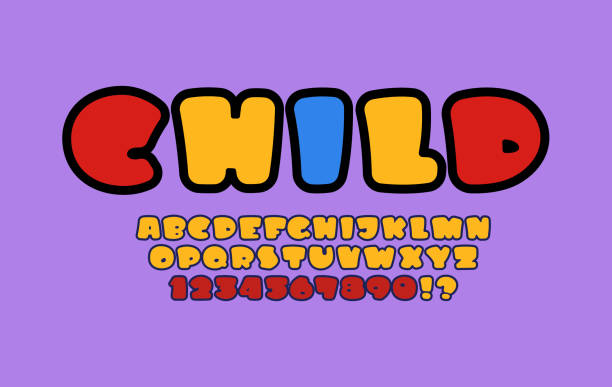rounded multi colored font in the comics style, trendy cartoon alphabet, bold letters a, b, c, d, e, f, g, h, i, j, k, l, m, n, o, p, q, r, s, t, u, v, w, x, y, z, numbers 0, 1, 2, 3, 4, 5, 6, 7, 8, 9 - weihnachten 幅插畫檔、美工圖案、卡通及圖標