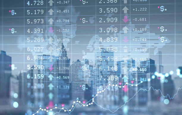 istock New York city skyscraper downtown panoramic view with financial chart 1366564093
