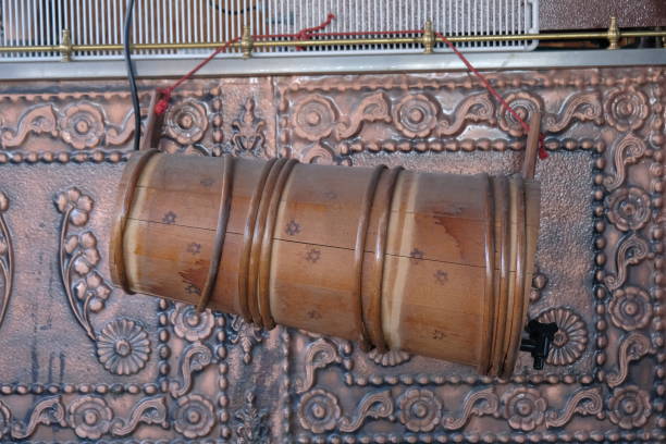 Close up of an antique music box disc.