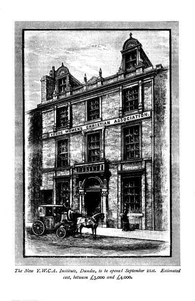 istock 19th century engraving with text The new Young Women's Christian Association YWCA home Dundee; Our Own Gazette 1888 1366564878