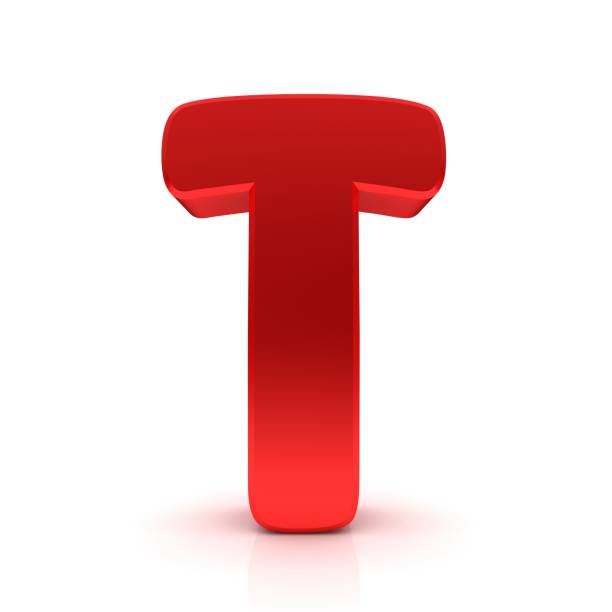 3d render. Letter T isolated on white background.
