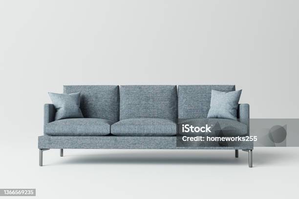 Sofa Isolated On White Background Stock Photo - Download Image Now - Sofa, Cut Out, White Background