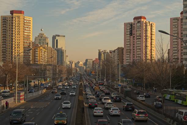istock Sunset at Beijing city center. 1366570408