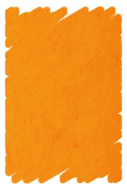 Vector illustration of Crumpled creased crepe paper like vibrant bright orange colored wrinkled blank empty grunge vector backgrounds as scribbled highlighter pen with copy space for text