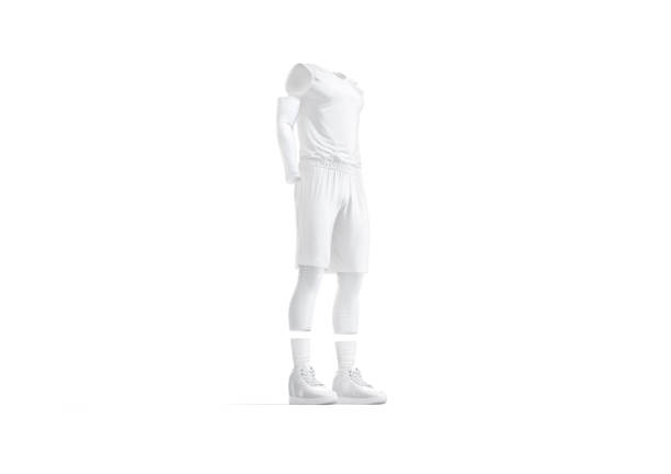 istock Blank white basketball uniform mock up, side view 1366574682